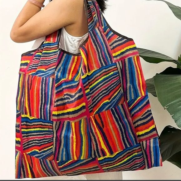 Large Red Maze Print Reusable Shopping Tote - Picture 2 of 3